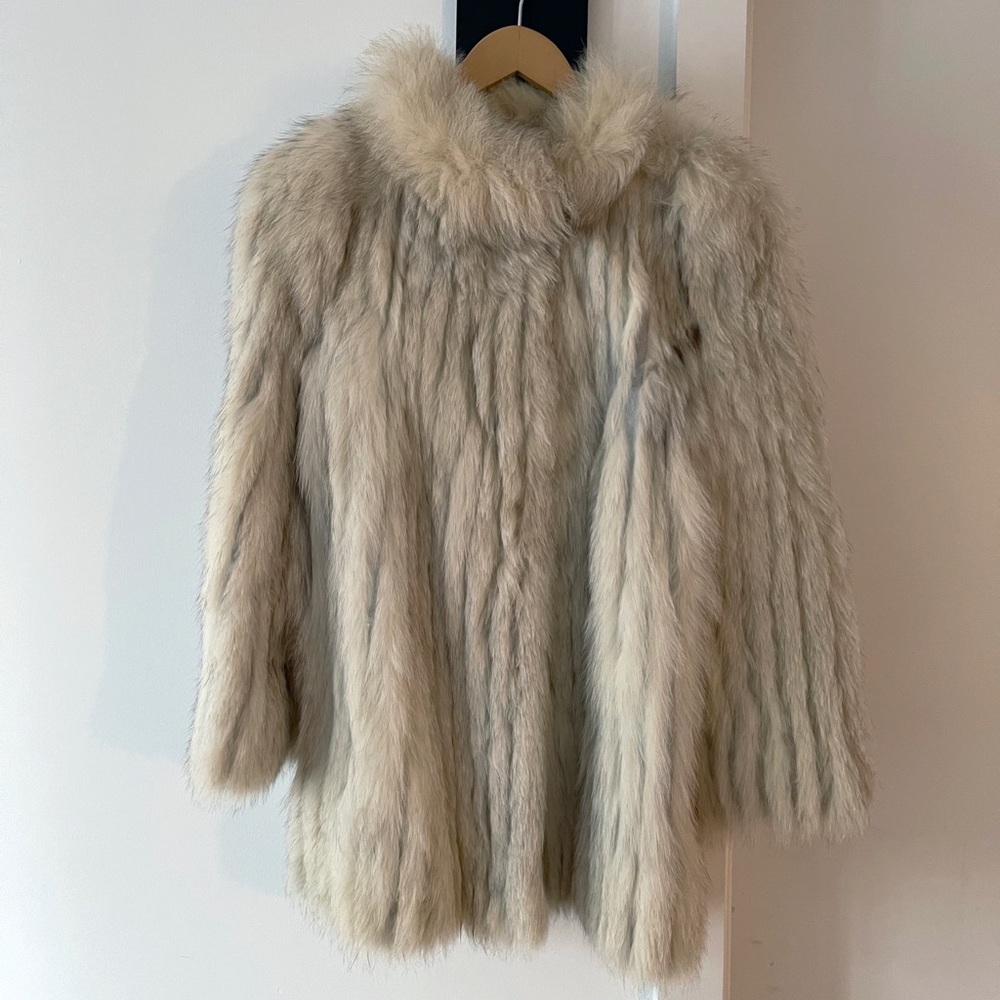 Vintage Blue Fox Fur Coat